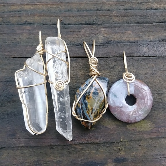 14k Pietersite Wire Wrapped Pendant - Picture 3 of 4